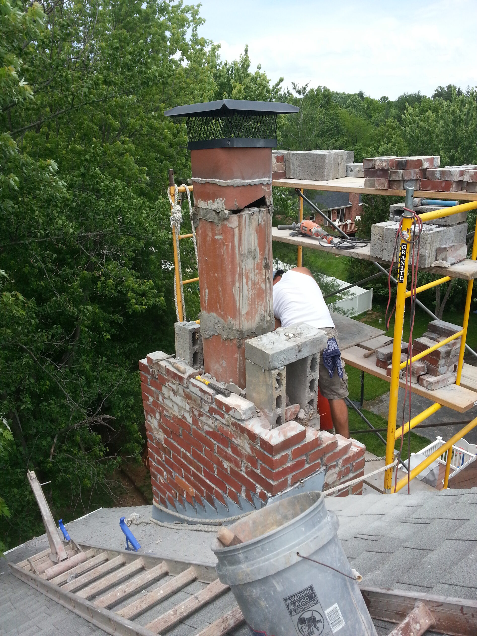 Fully restored chimney structure