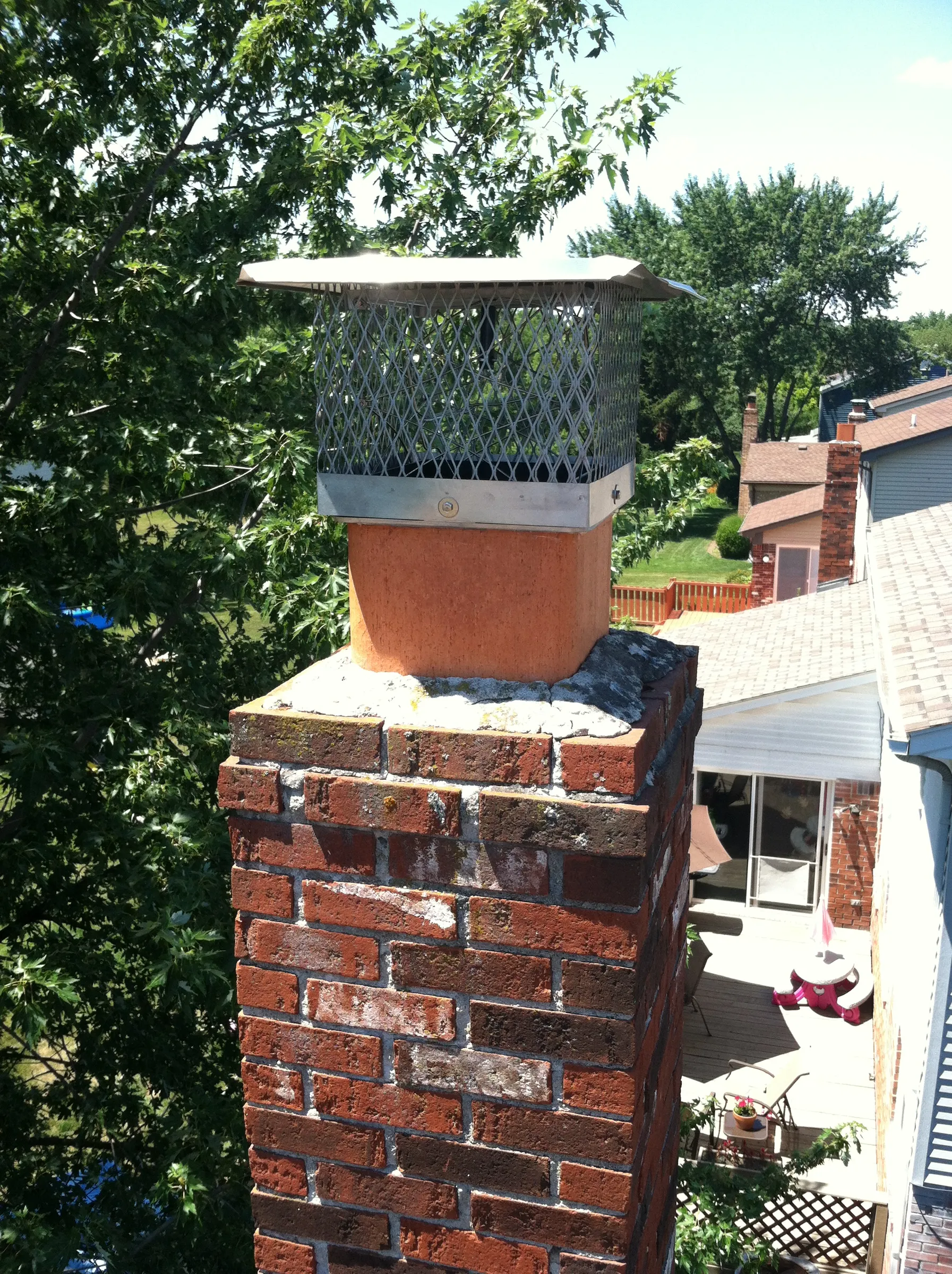 Properly repaired chimney damper restoring energy efficiency